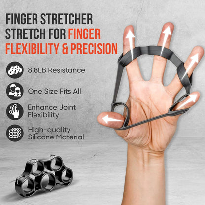4-Pack Grip Strength Trainer Kit, Adjustable Forearm Strengthener, Black Hand Grip Strengthener Balls, Finger Exerciser & Stretcher for Strength Training, Recovery & Flexibility