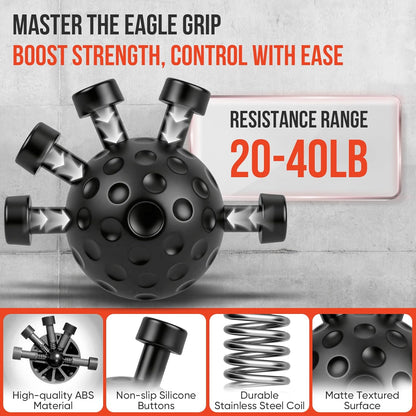 4-Pack Grip Strength Trainer Kit, Adjustable Forearm Strengthener, Black Hand Grip Strengthener Balls, Finger Exerciser & Stretcher for Strength Training, Recovery & Flexibility